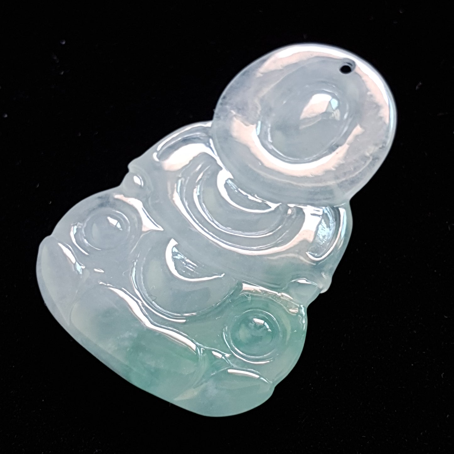 冰种飘绿色观音翡翠吊坠 (Type A Icy Jadeite Jade GuanYin Pendant) PGY15335