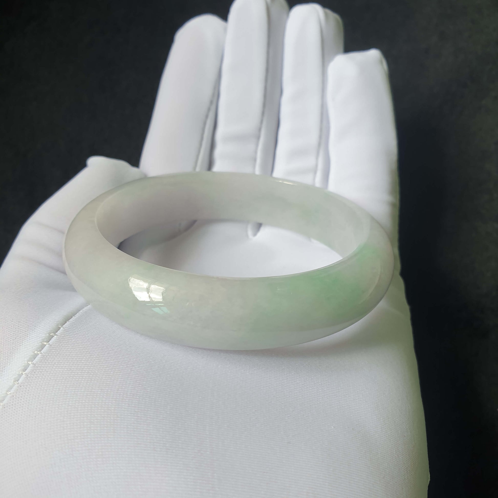 Natural Grade-A jadeite bangle – jade bracelet for health and harmony, Love Jadeite Singapore