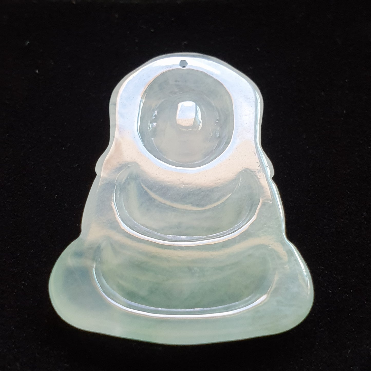 冰种飘花翡翠宝宝佛吊坠 (Type A Icy Jadeite Jade Baby Buddha Pendant) PBB31126