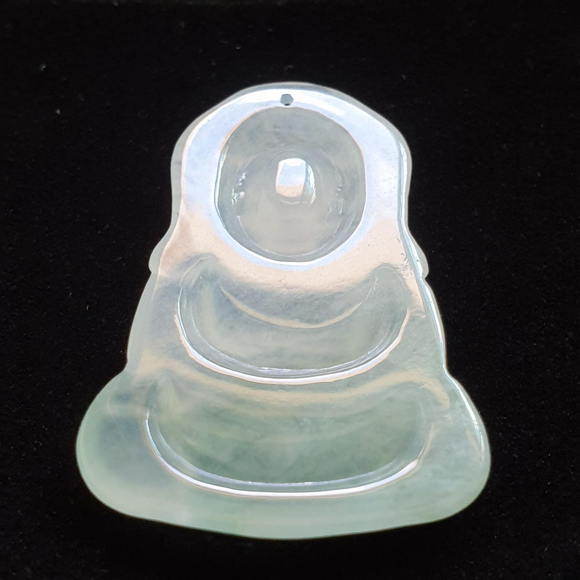 冰种飘花翡翠宝宝佛吊坠 (Type A Icy Jadeite Jade Baby Buddha Pendant) PBB31126