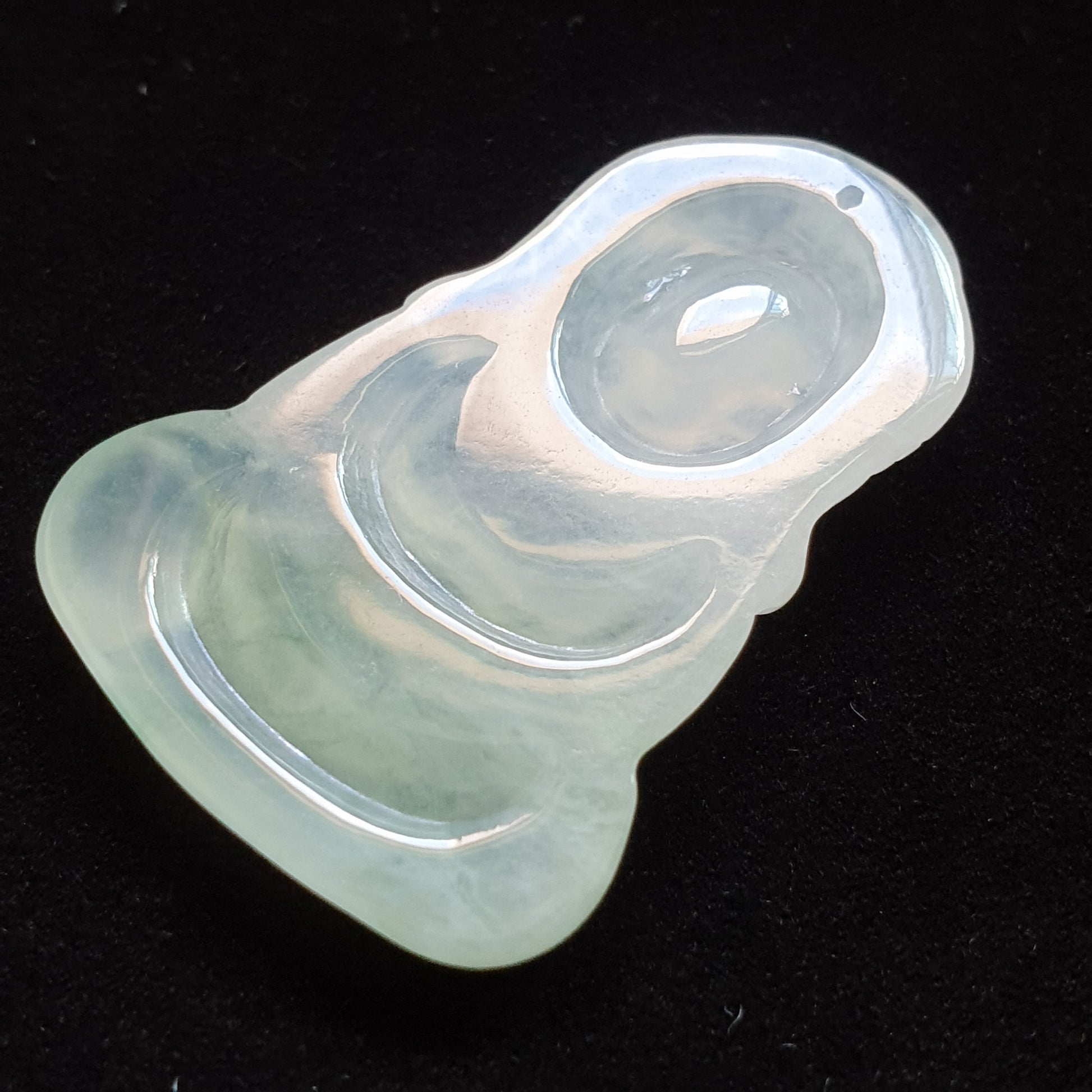冰种飘花翡翠宝宝佛吊坠 (Type A Icy Jadeite Jade Baby Buddha Pendant) PBB31126