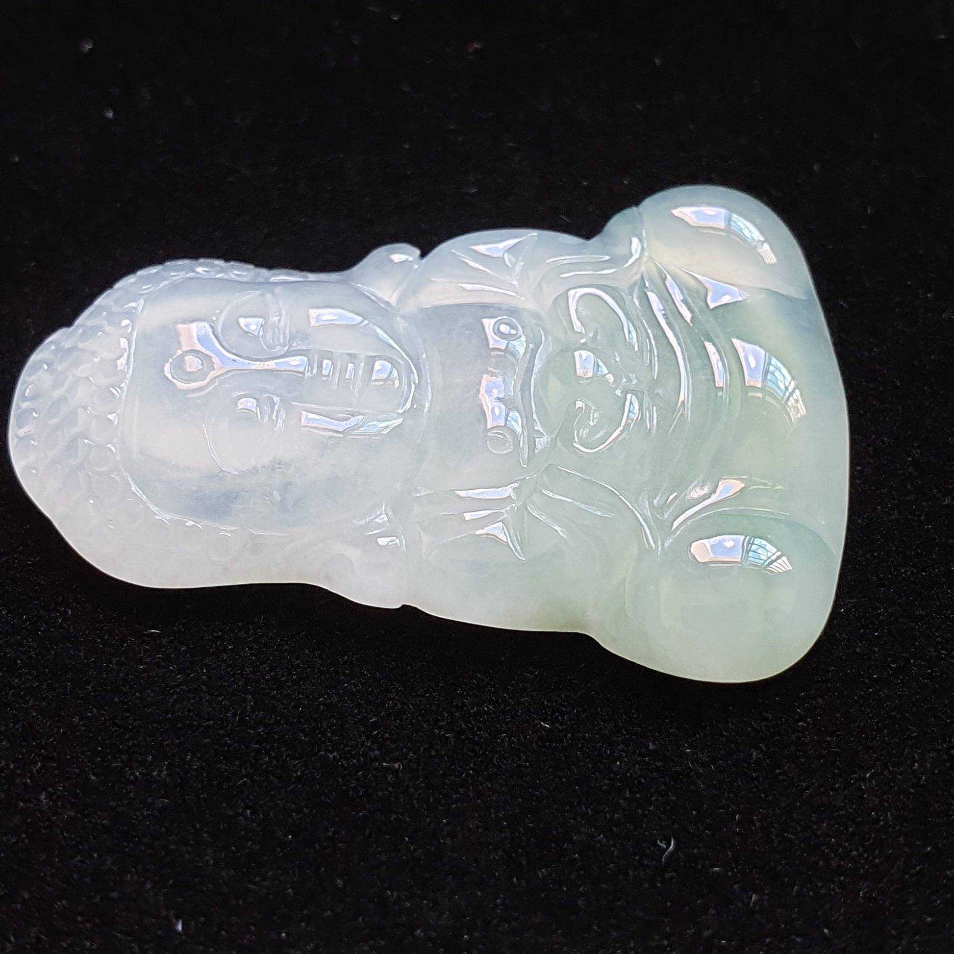 冰种飘花翡翠宝宝佛吊坠 (Type A Icy Jadeite Jade Baby Buddha Pendant) PBB31126