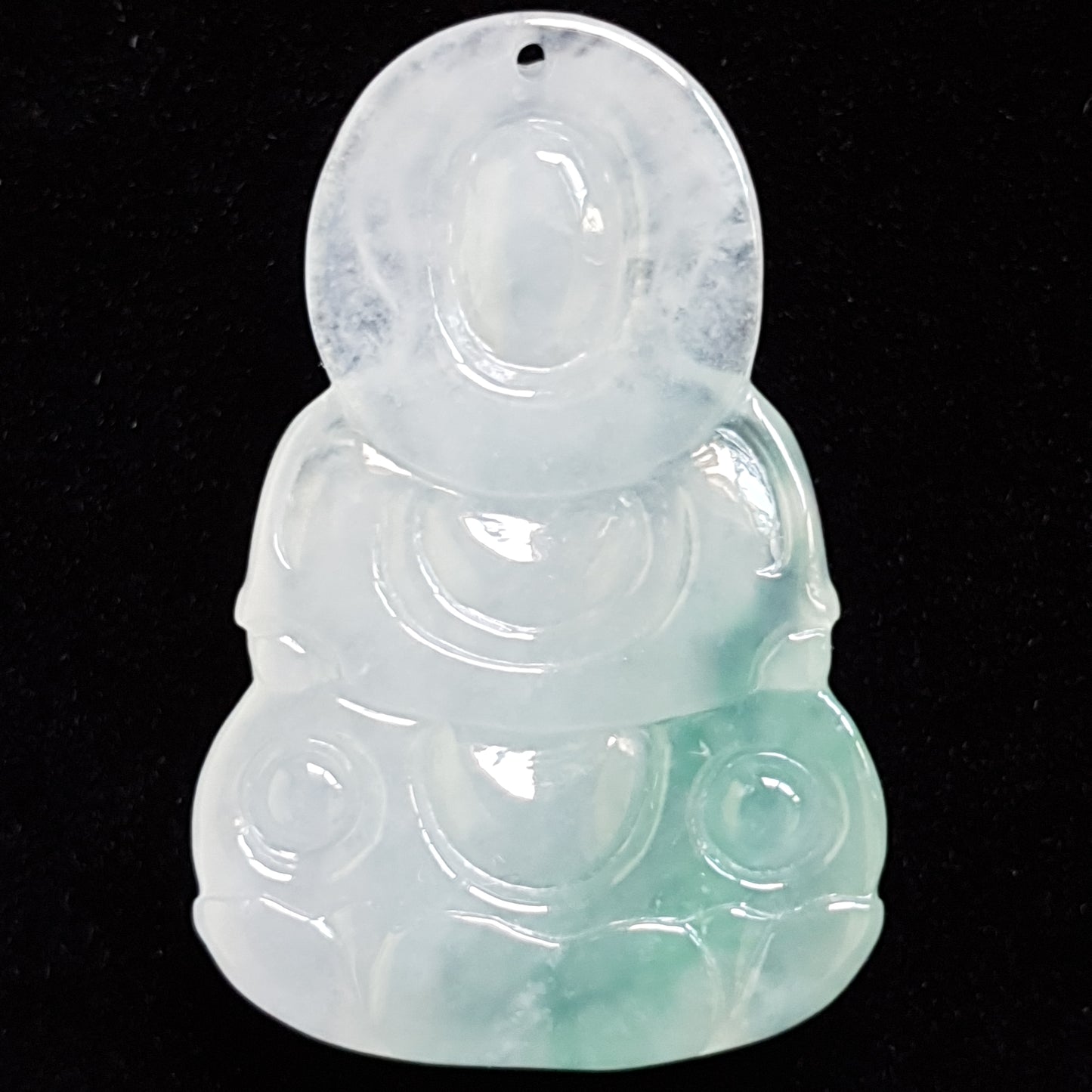 冰种飘绿色观音翡翠吊坠 (Type A Icy Jadeite Jade GuanYin Pendant) PGY15335
