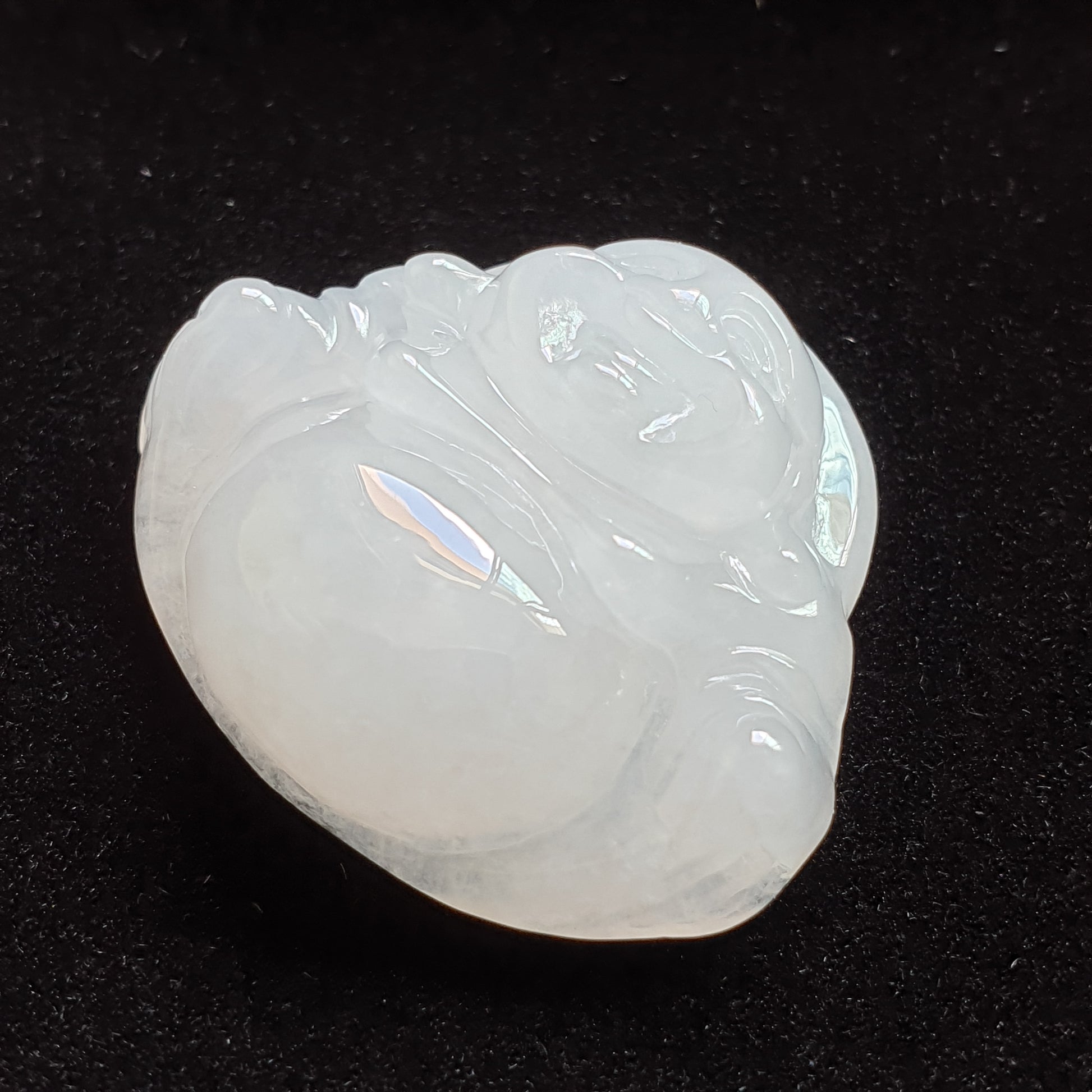 冰糯种佛公/笑佛翡翠吊坠 (Type A Icy Translucent Jadeite Jade Laughing Buddha Pendant) PLB31121