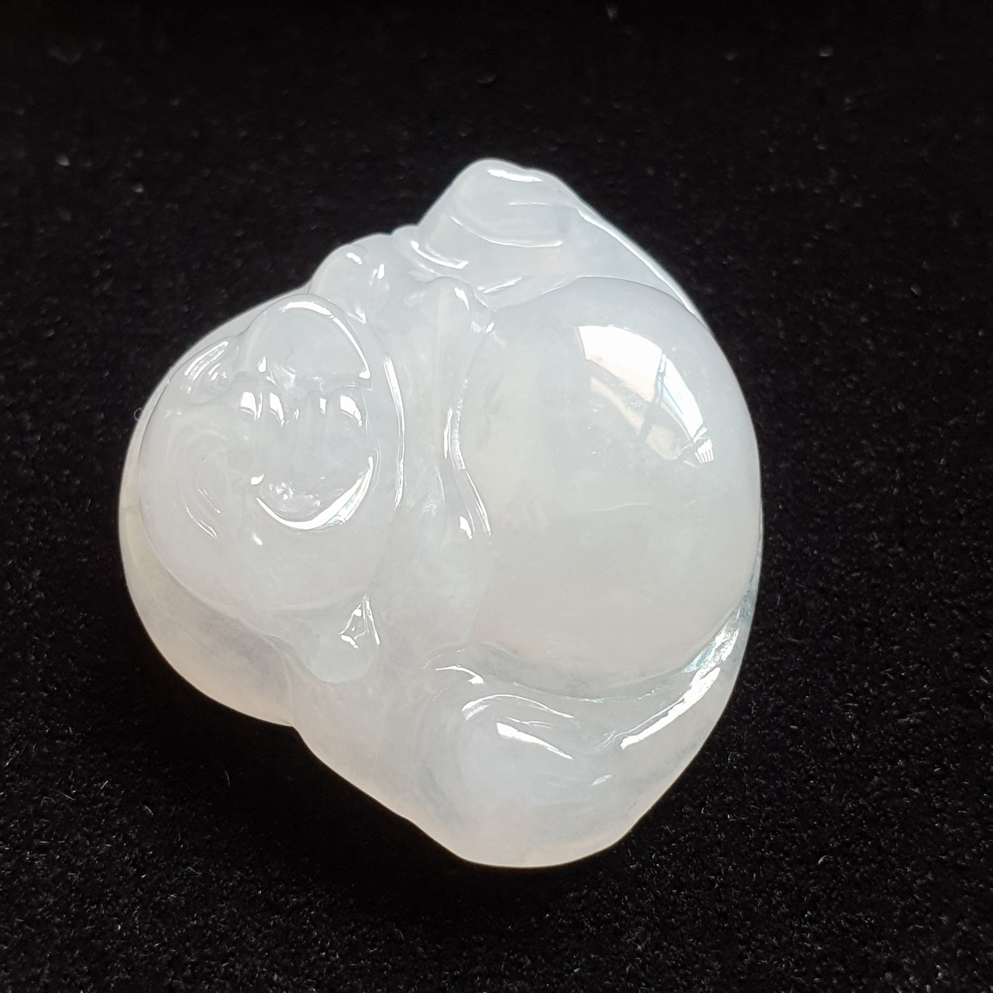 冰糯种佛公/笑佛翡翠吊坠 (Type A Icy Translucent Jadeite Jade Laughing Buddha Pendant) PLB31121