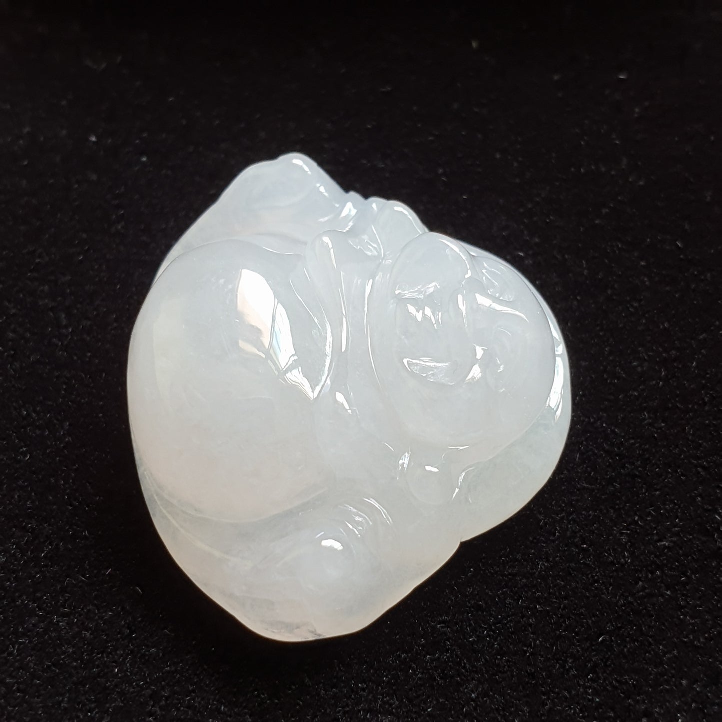 冰糯种佛公/笑佛翡翠吊坠 (Type A Icy Translucent Jadeite Jade Laughing Buddha Pendant) PLB31121