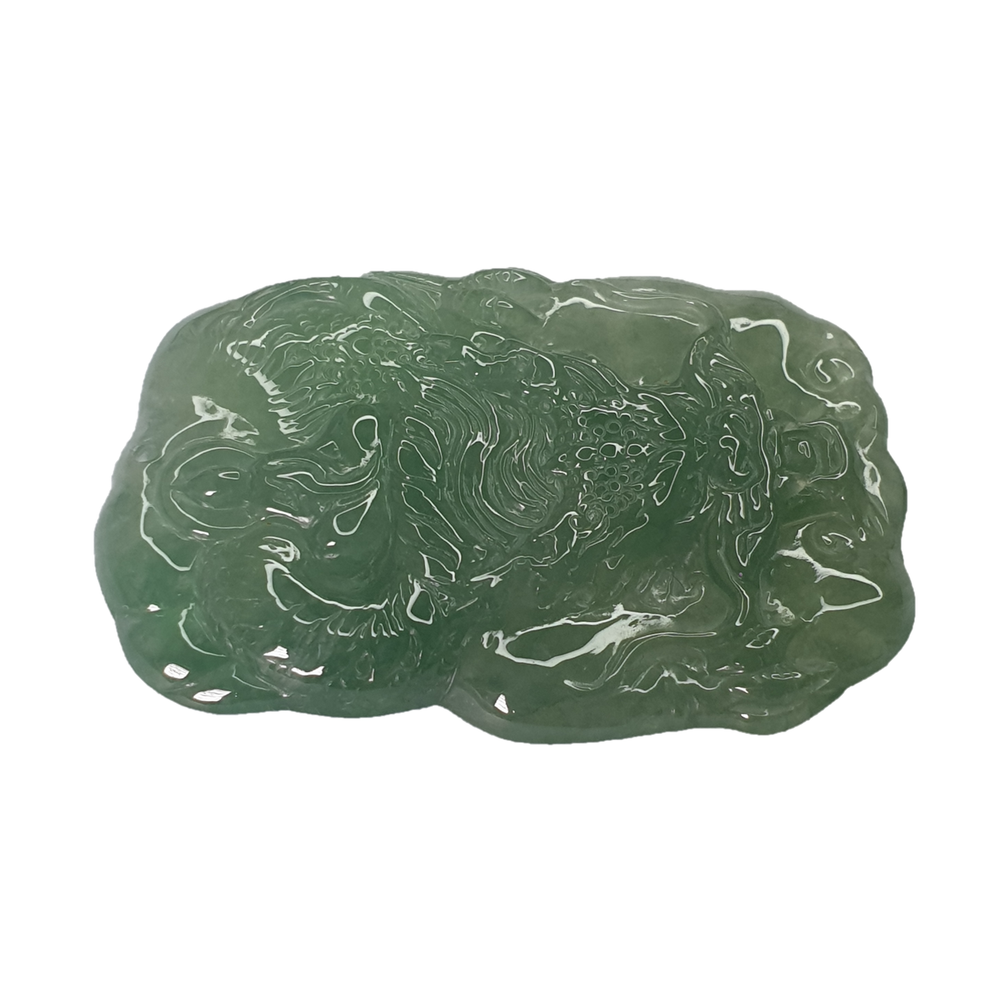 Type A Light Green Singapore Jadeite Jade Little Dragon Pendant (淡绿新加坡翡翠龙牌吊坠) PDG98469