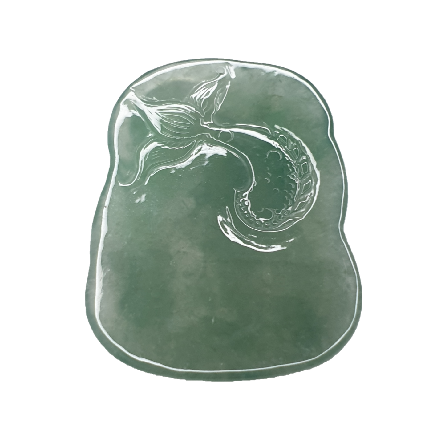 冰种淡绿龙牌新加坡翡翠吊坠 (Type A Icy Light Green Singapore Jadeite Jade Dragon Pendant) PDG98470