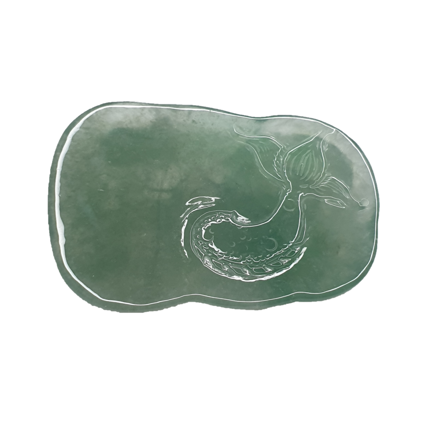 冰种淡绿龙牌新加坡翡翠吊坠 (Type A Icy Light Green Singapore Jadeite Jade Dragon Pendant) PDG98470