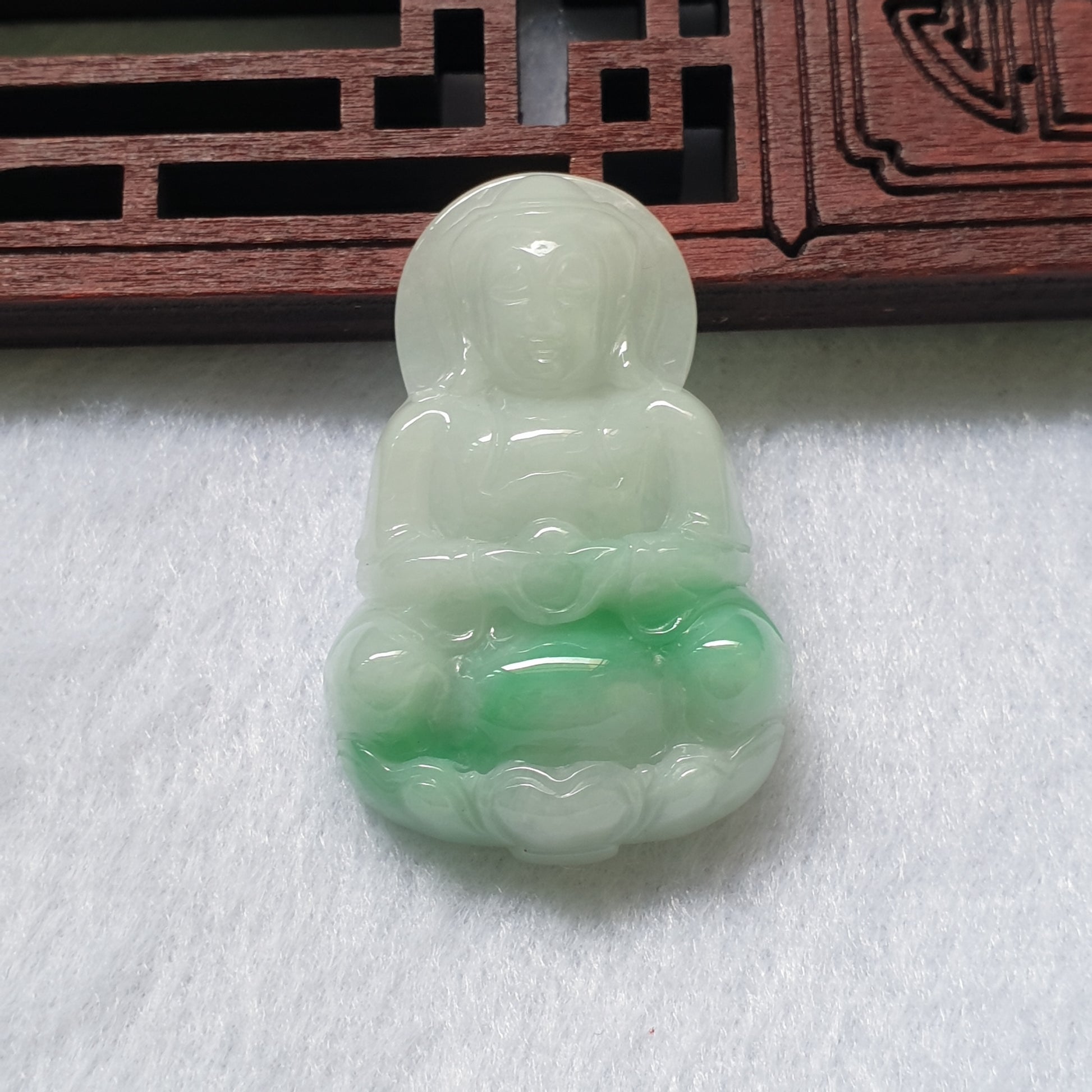 Myanmar Burma Natural Type A White Green Jadeite Jade Guan Yin Pendant Men Male Women Female Jewellery Jewelry 缅甸天然A货白绿翡翠观音吊坠吊饰女性男性首饰玉石珠宝